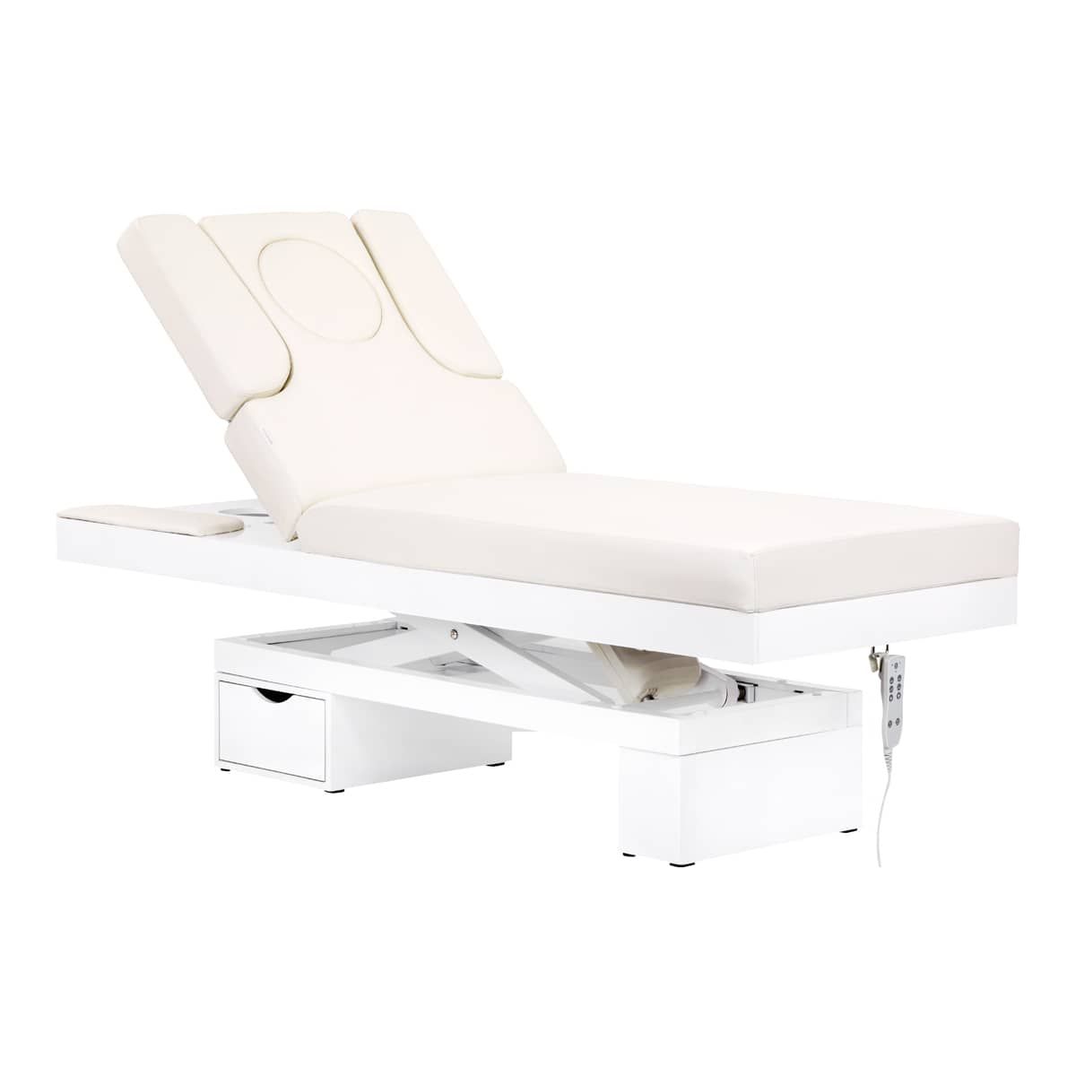 SPA-behandlingsbenk azzurro 815b in shiny hvit