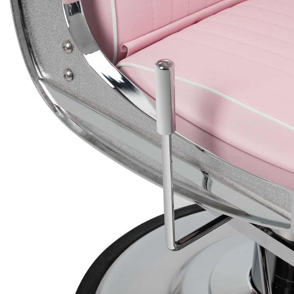 Gabbiano Visionerio barberstol rosa krom frame