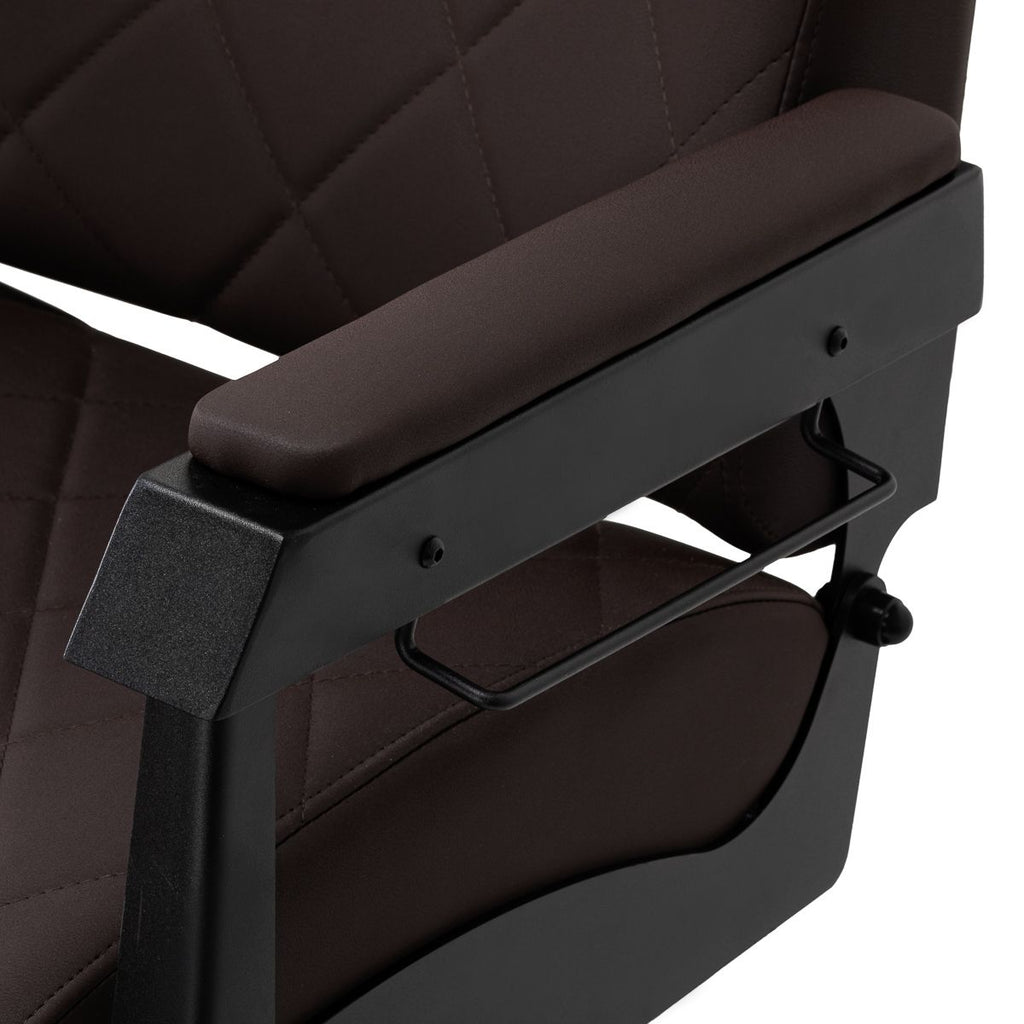 Gabbiano barberstol Bruno med svart frame brun