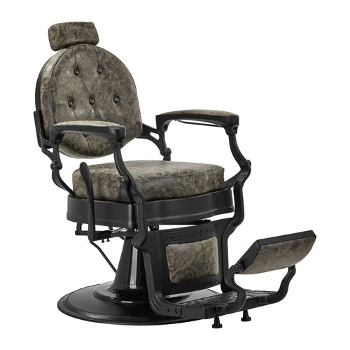 Barberstol President Old skinn grønn