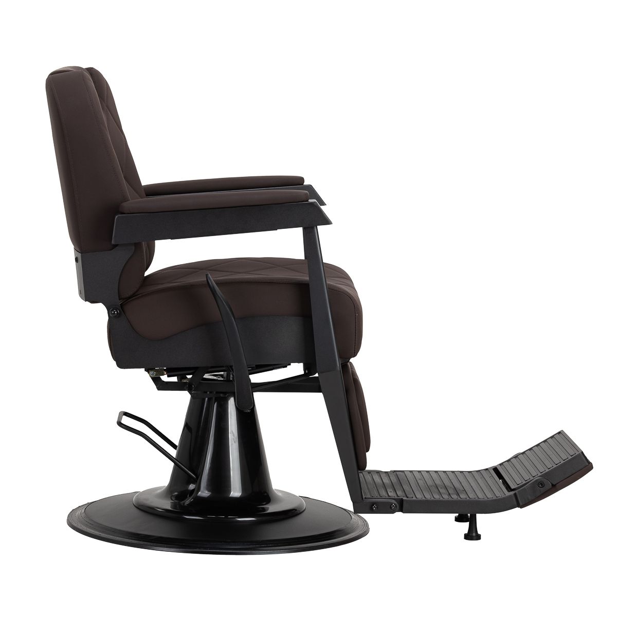 Gabbiano barberstol Bruno med svart frame brun