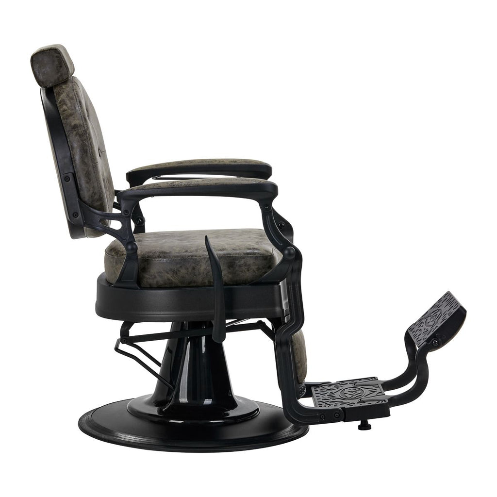 Barberstol President Old skinn grønn