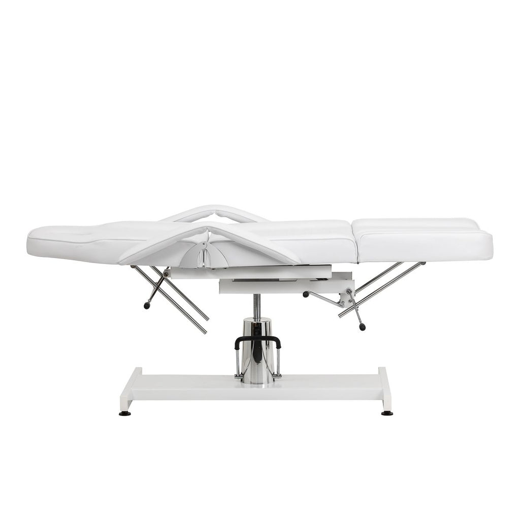 Hydraulisk pedikyr beauty stol Sillon 210 med rocking function og split footrest hvit