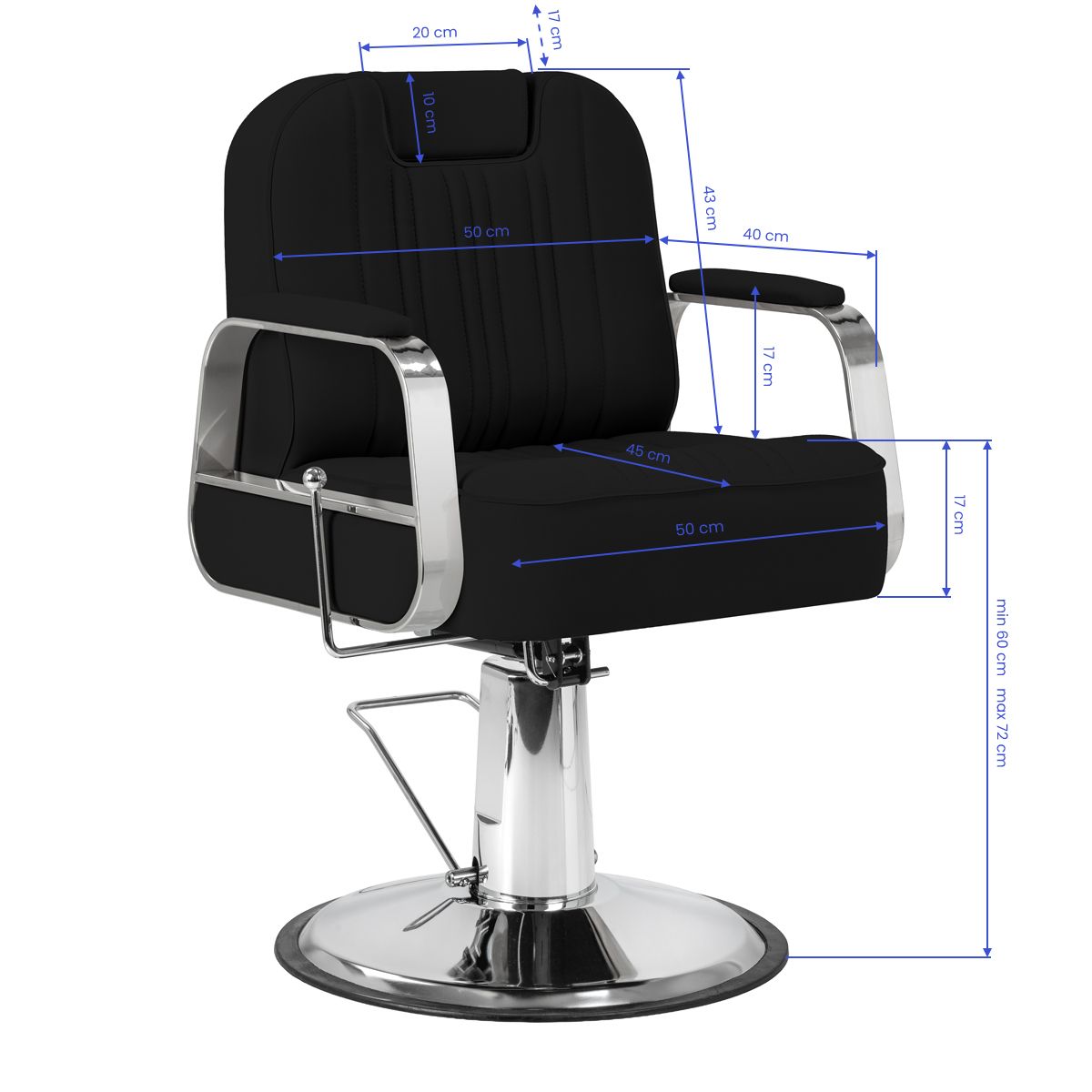 Barberstol Gabbiano Rufo svart