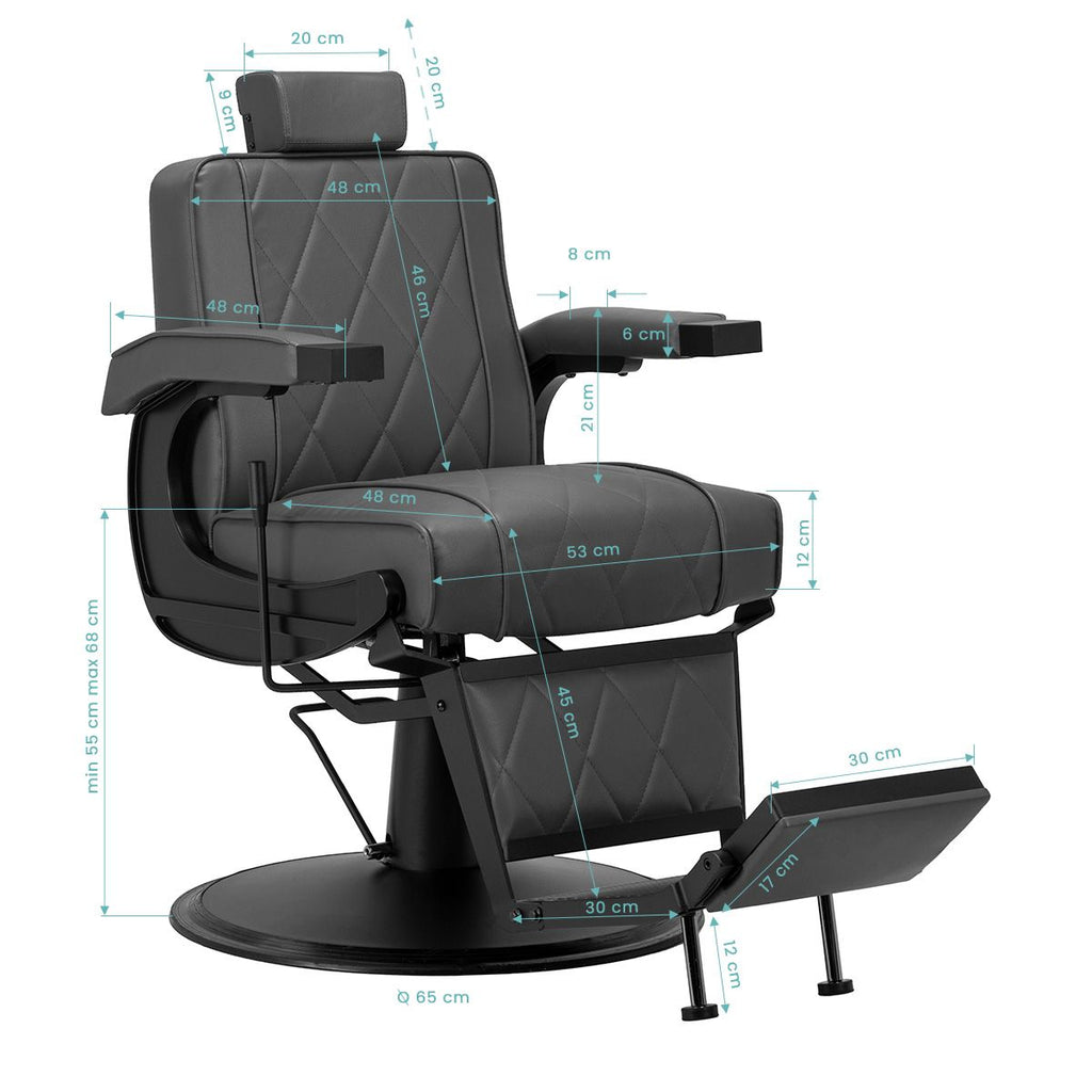 Hair System barberstol BM88066 grå