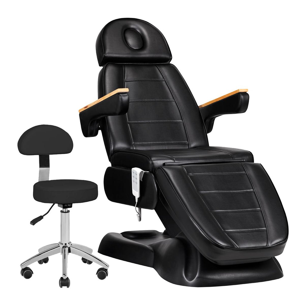 Elektrisk behandlingsstol SILLON Lux 273b 3 motorer + arbeidsstol 304 svart