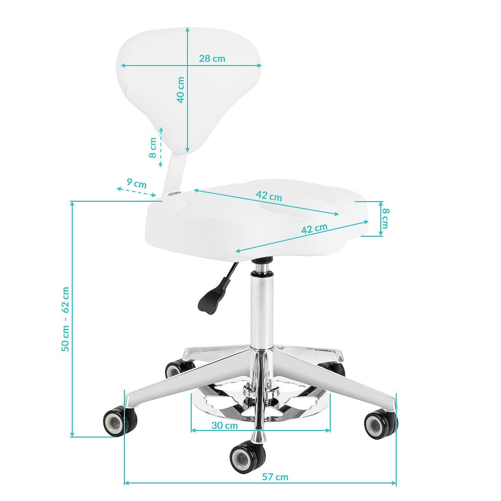 Arbeidsstol Azzurro 156-F bump-up snow-hvit