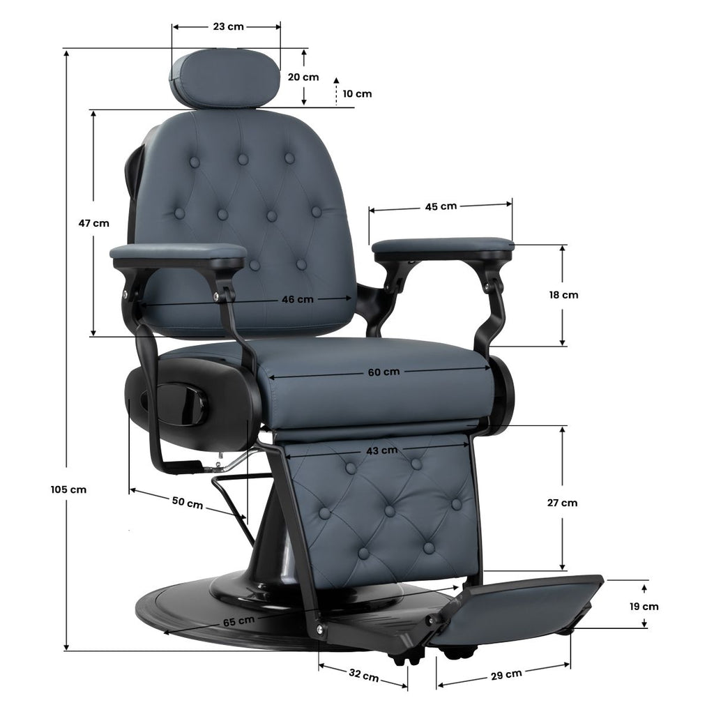 Gabbiano barberstol Francesco svart graphite