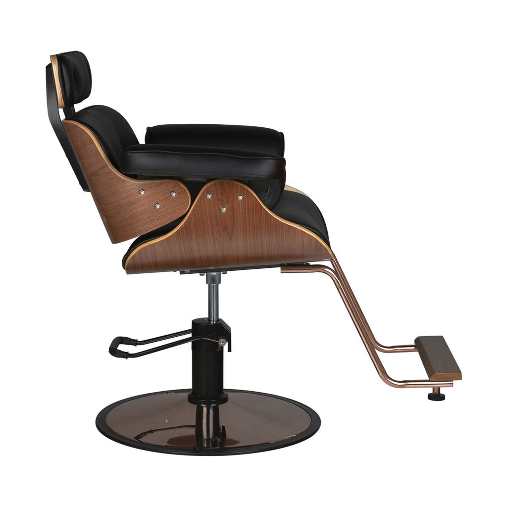 Frisørstol Gabbiano Florencja svart & Walnut