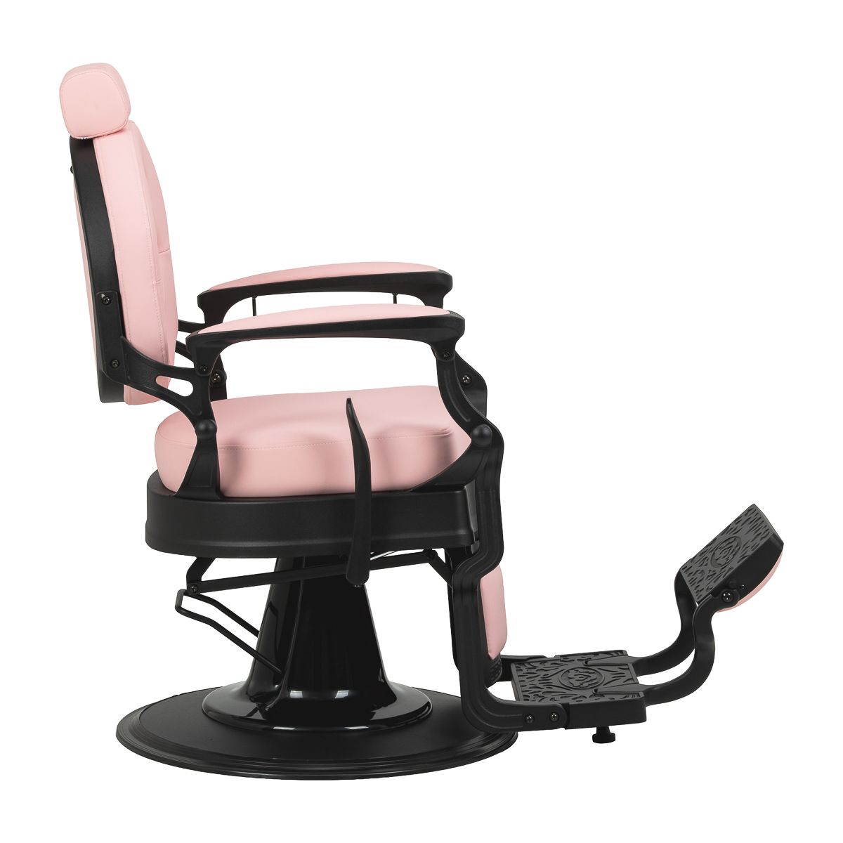 Barberstol Gabbiano President rosa med svart base