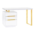 Salong arbeidsbord 3311G hvit gull