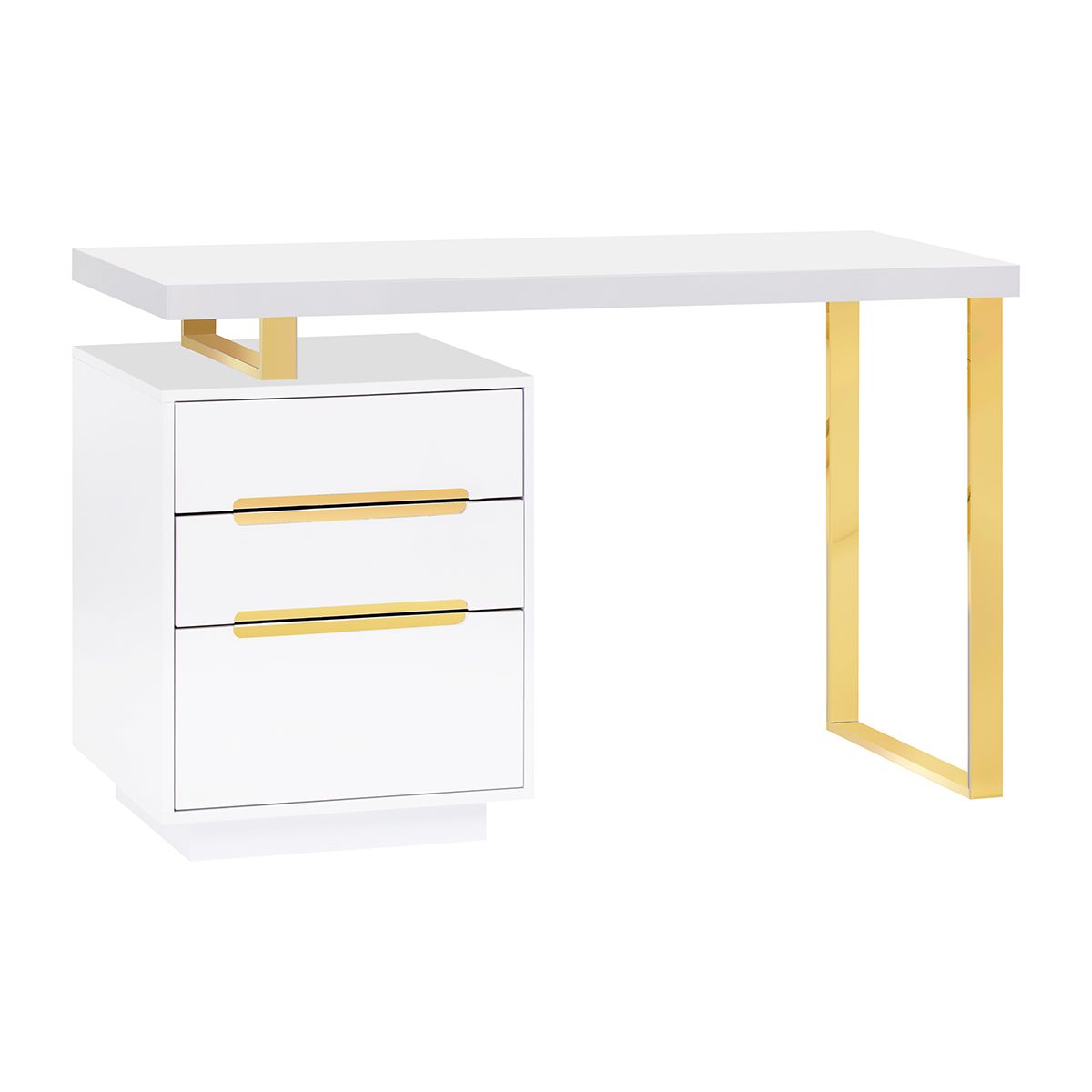 Salong arbeidsbord 3311G hvit gull