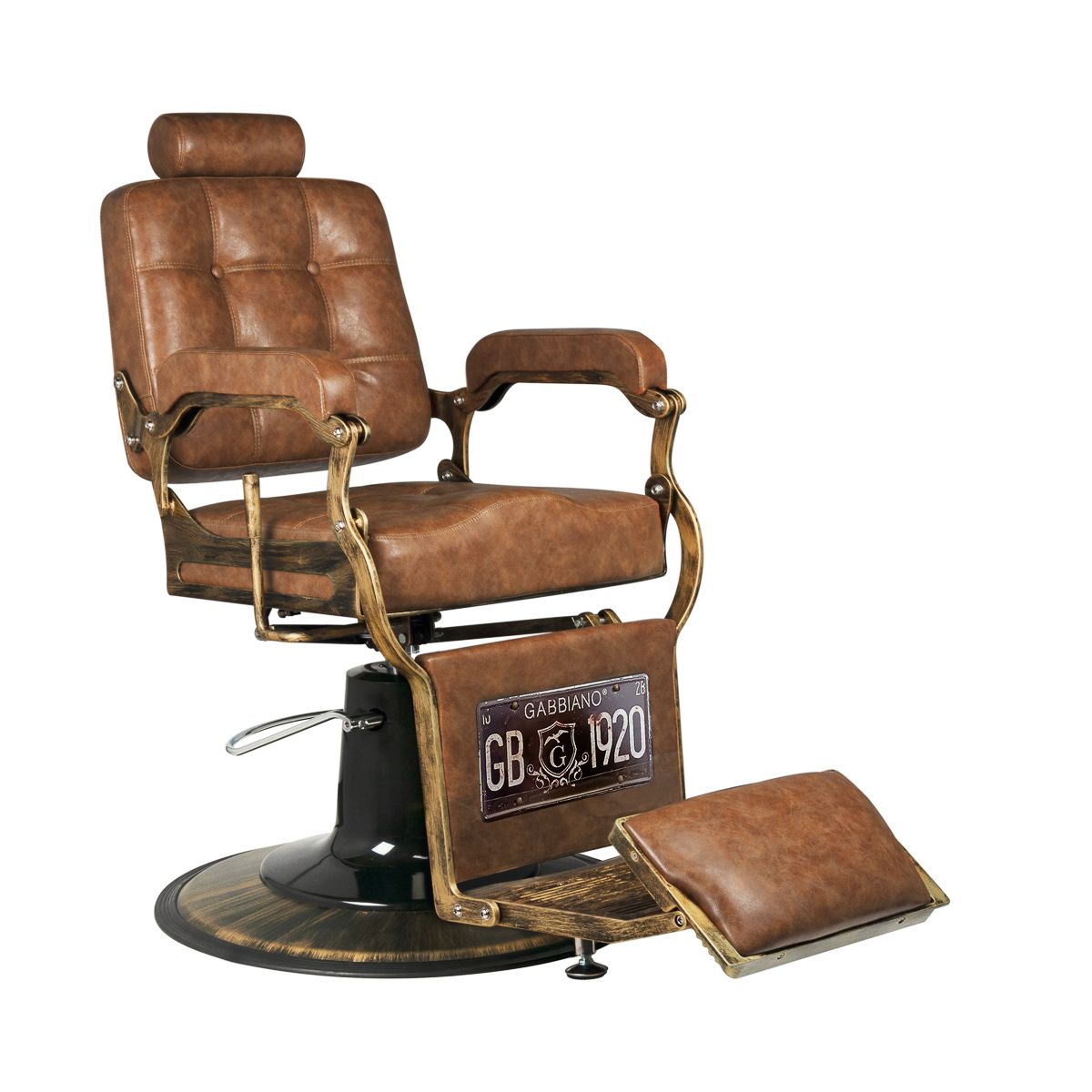Gabbiano barberstol Boss Old skinn lysebrun