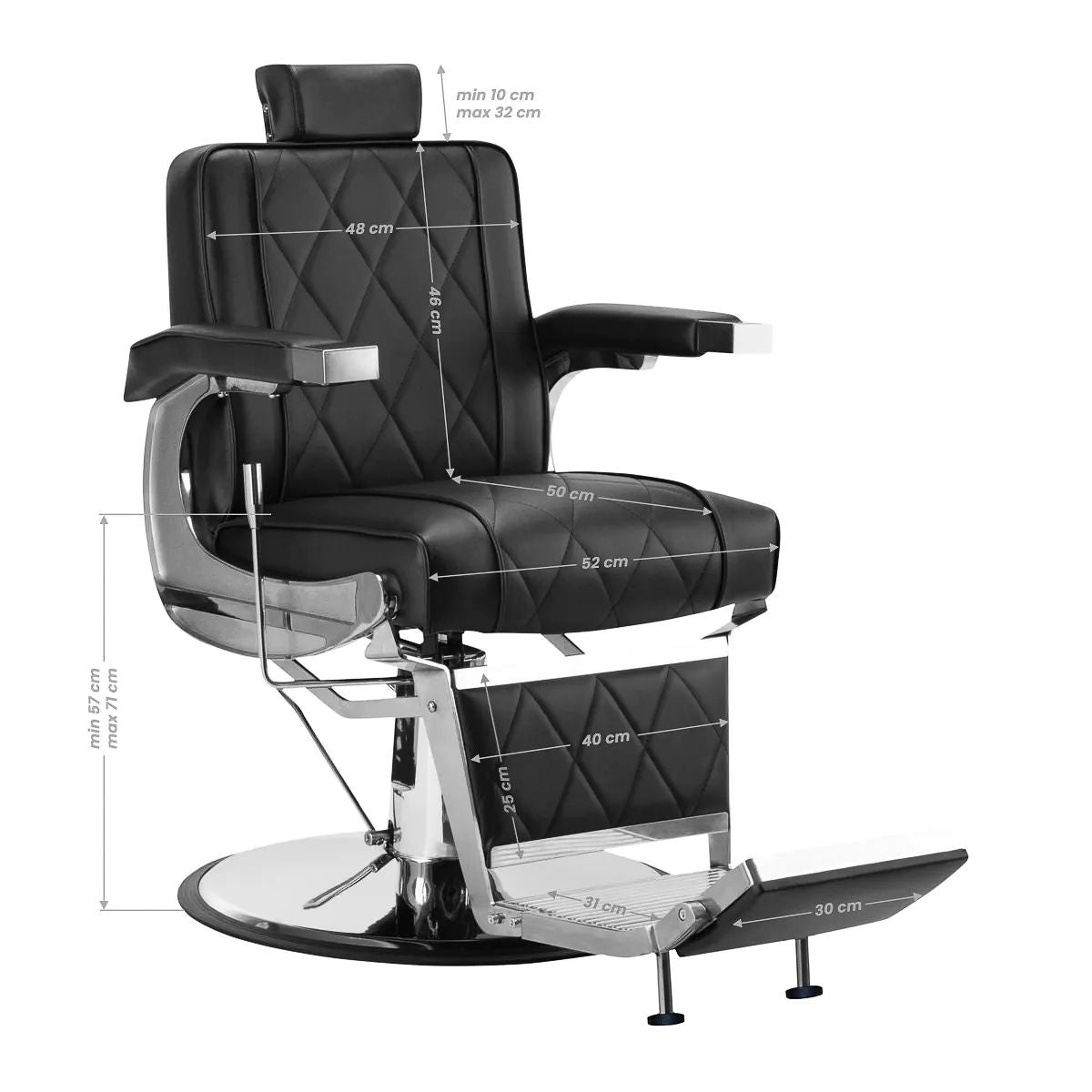 HAIR SYSTEM barberstol BM88066 svart