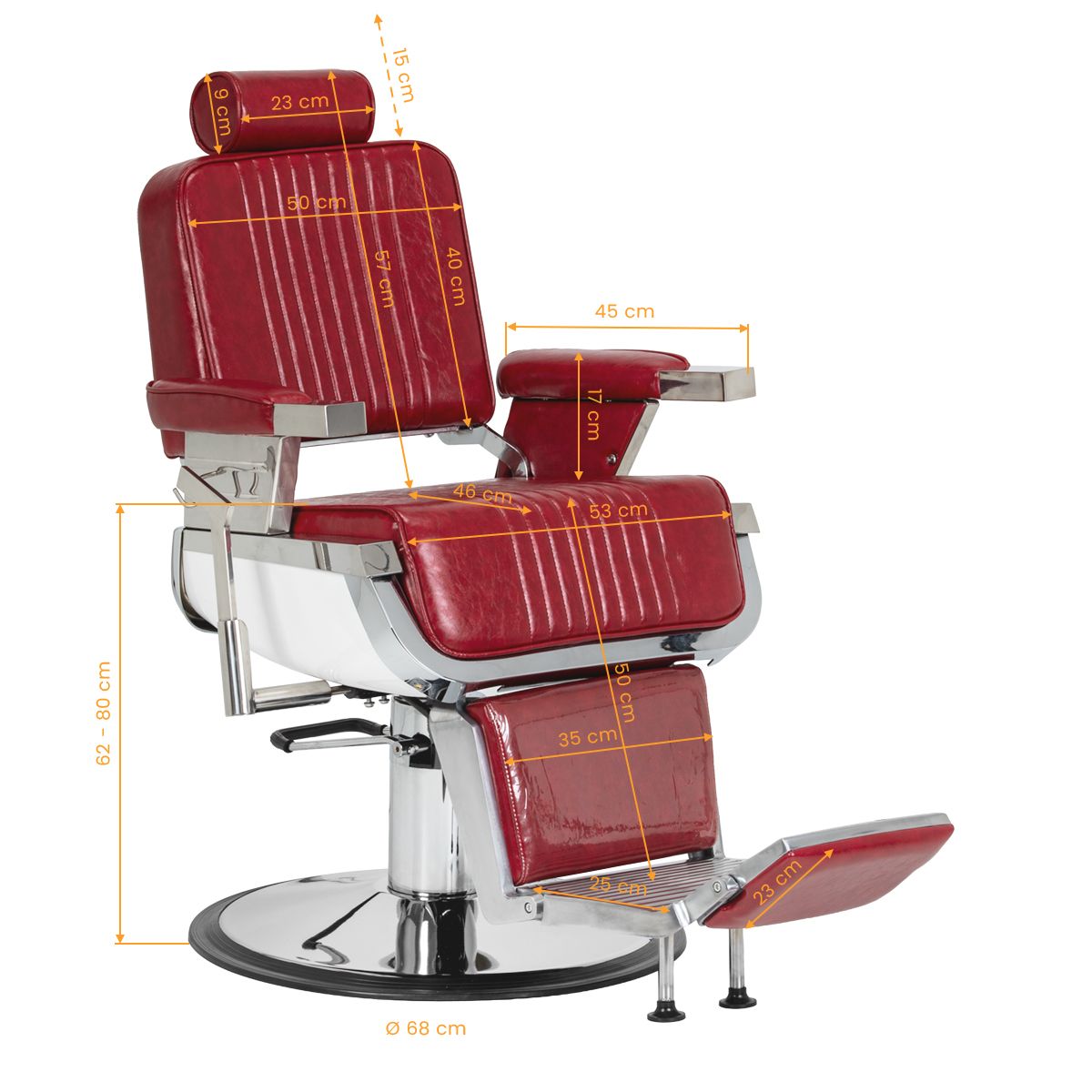 Barberstol Gabbiano Royal X rød