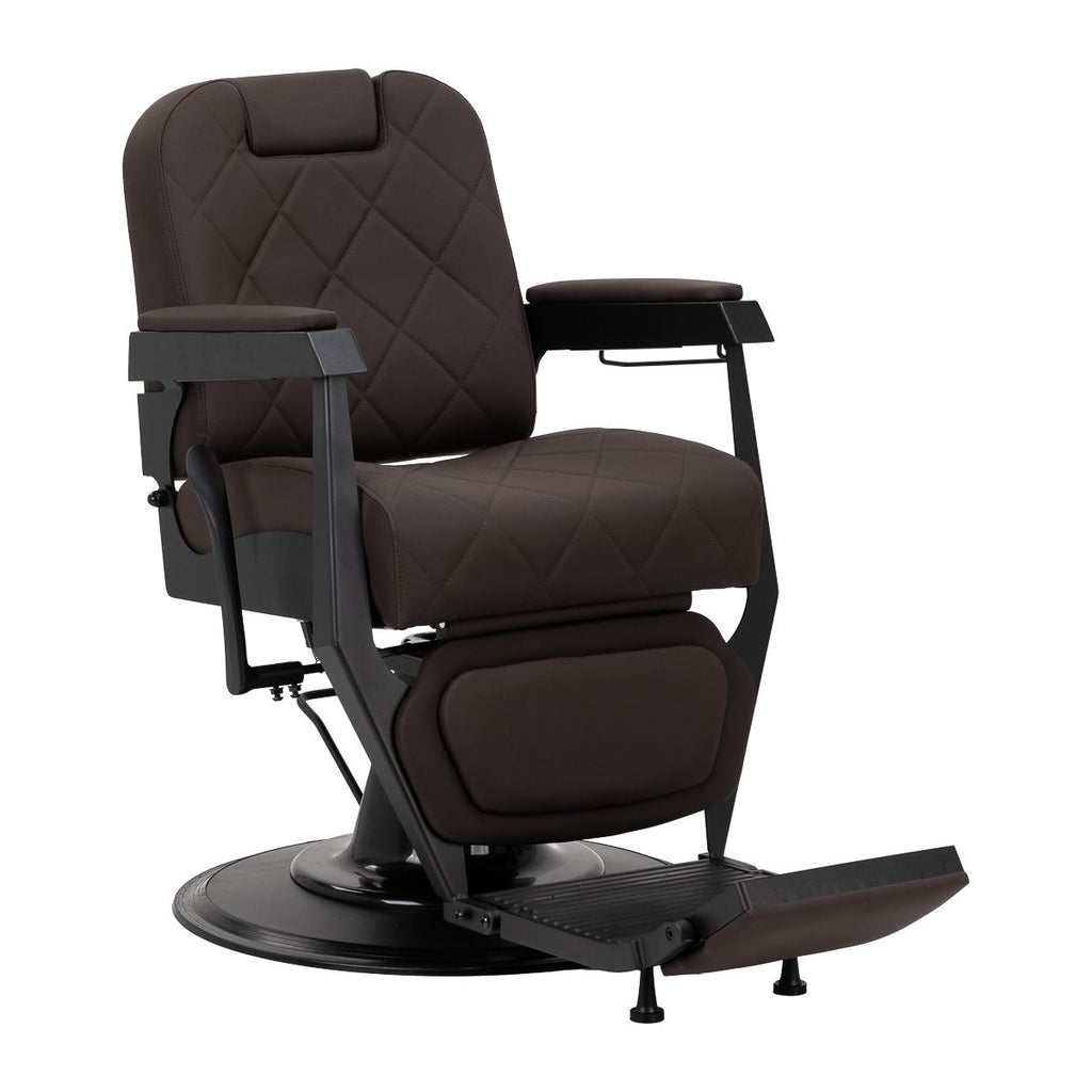 Gabbiano barberstol Bruno med svart frame brun