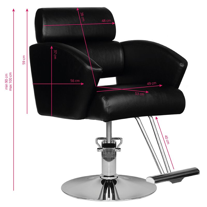 Hair system hs02 barberstol svart