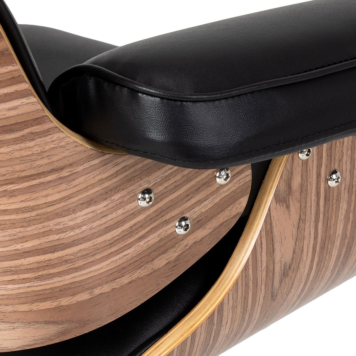 Frisørstol Gabbiano Florencja in svart og walnut med svart base