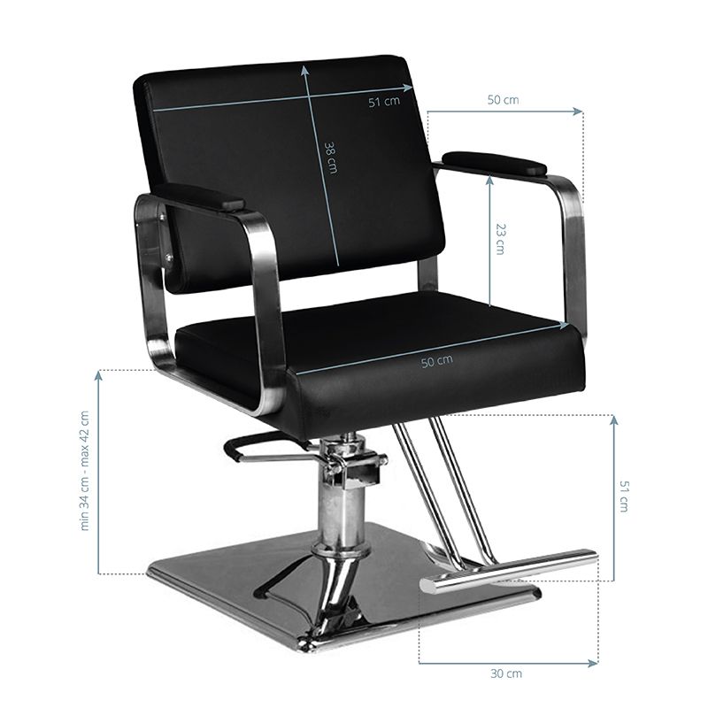 Hair system hs202 barberstol svart