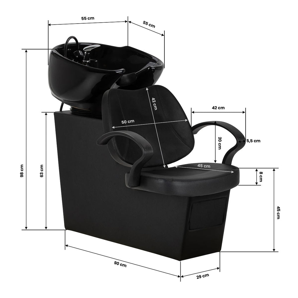 Frisørvask Hair System Borneo svart
