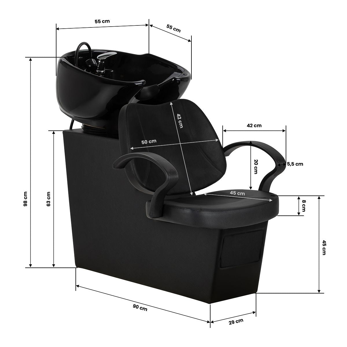 Frisørvask Hair System Borneo svart