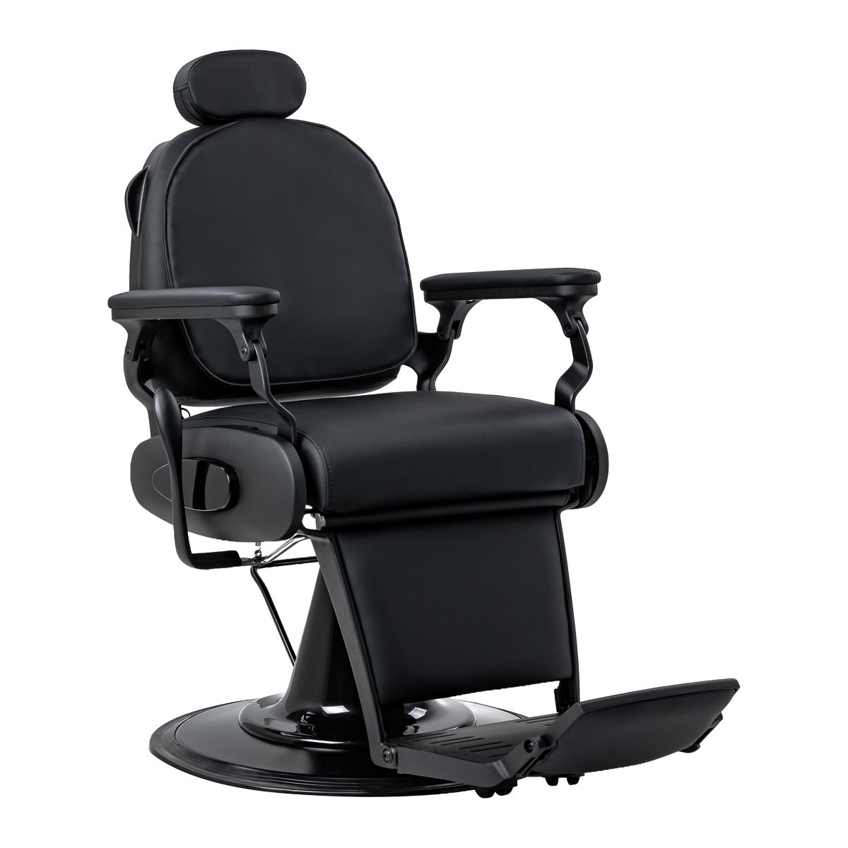 Barberstol med massasje function Gabbiano Francesco svart med svart base