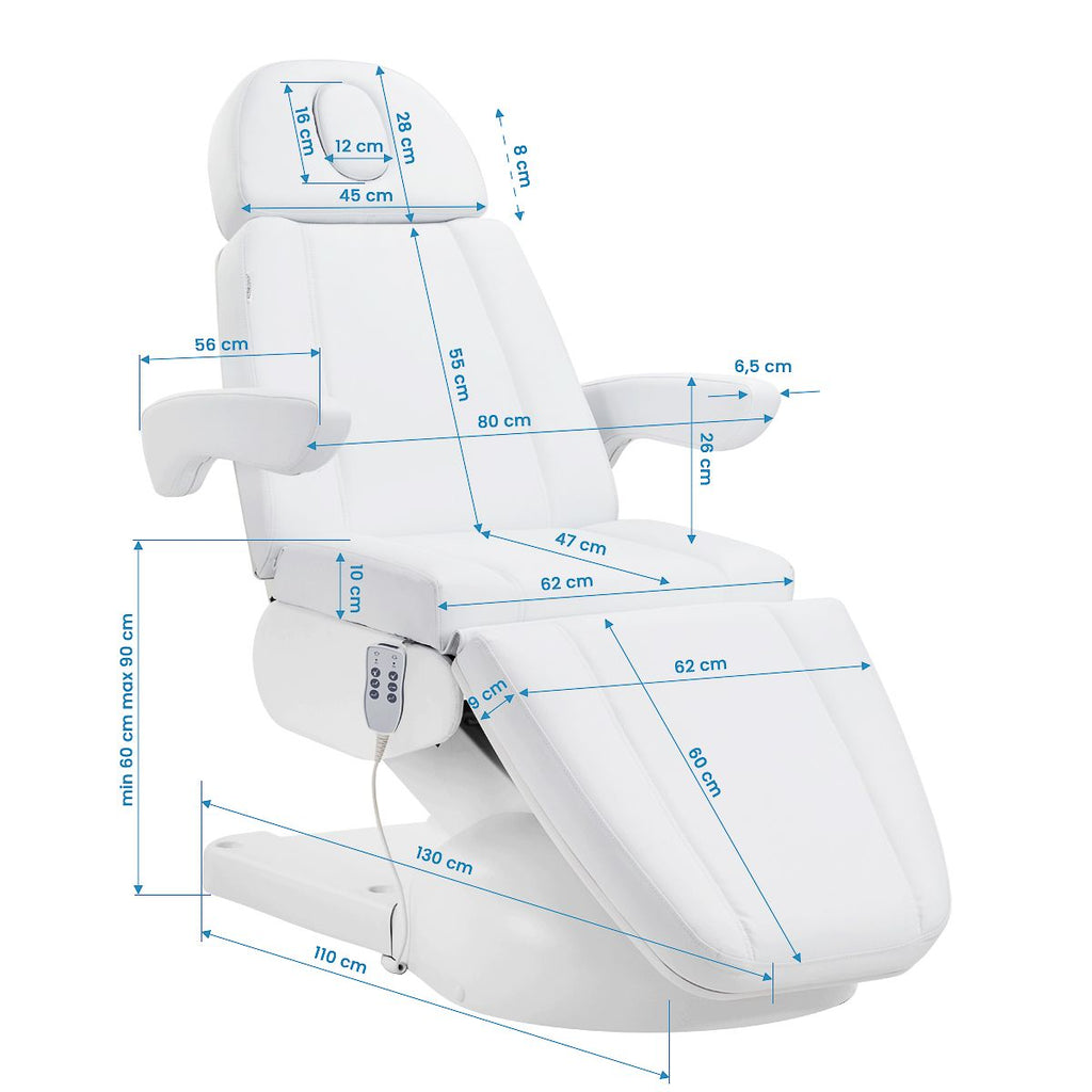 Azzurro Lux behandlingsstol 3 motorer hvit