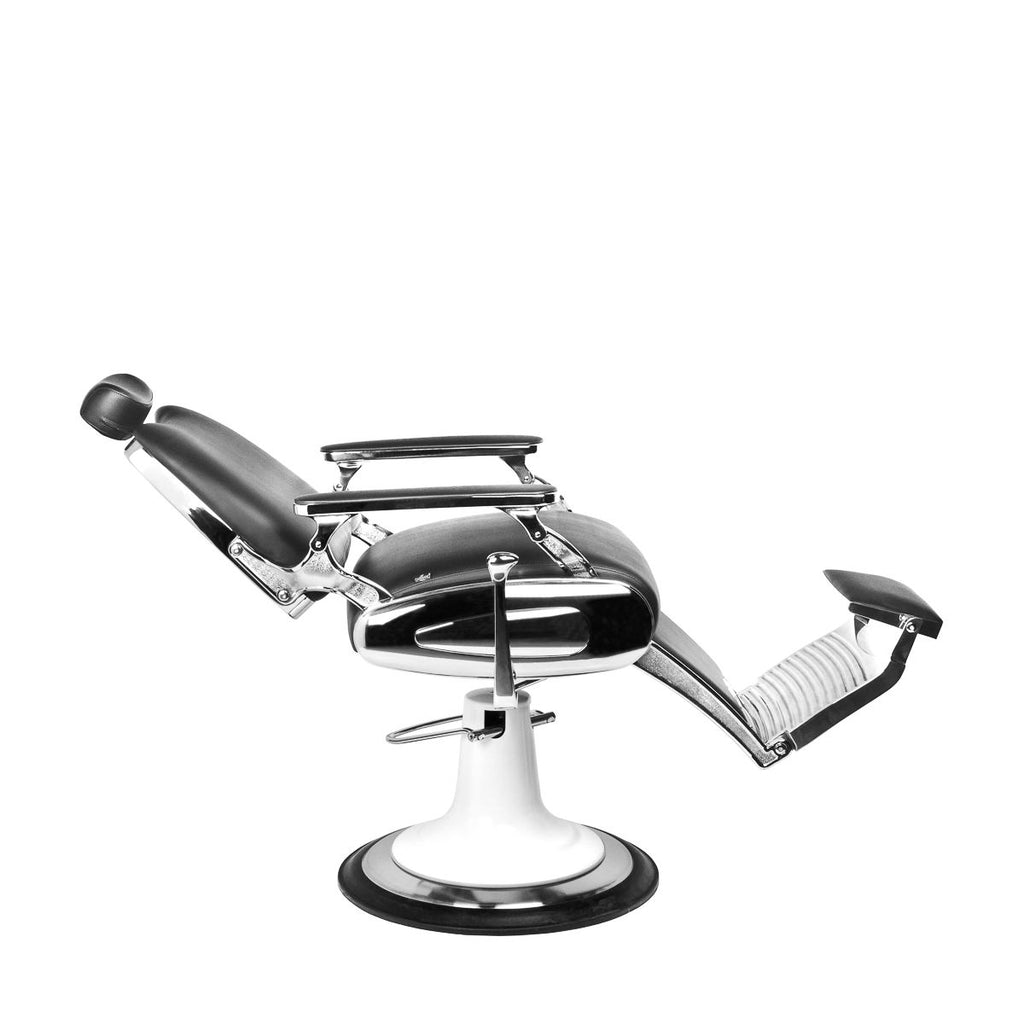 Gabbiano svart moto style barberstol