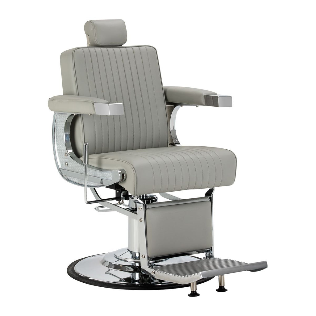 Gabbiano Visionerio barberstol grå krom frame