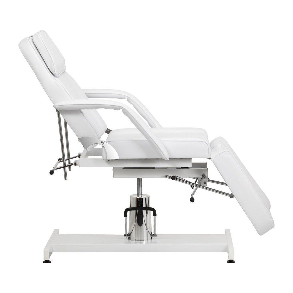 Hydraulisk pedikyr beauty stol Sillon 210 med rocking function og split footrest hvit