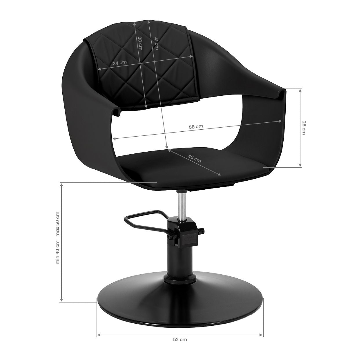 Hair System Halo noir frisørstol svart
