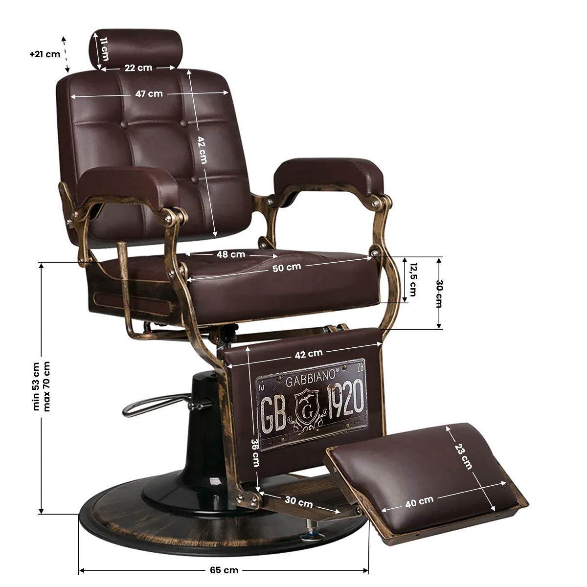 Gabbiano barberstol Boss brun