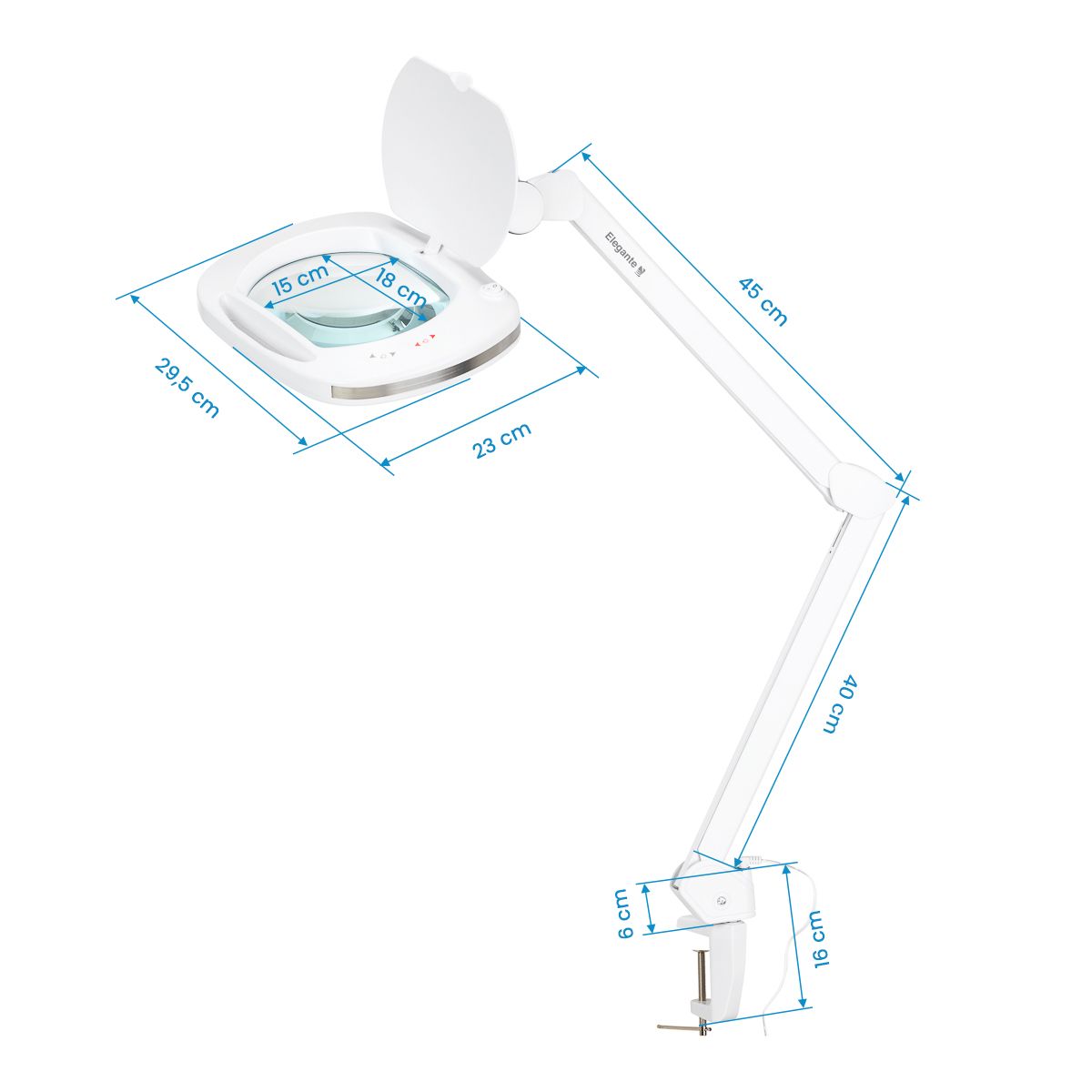 Elegante 6030 lupelampe med 60 SMD LEDs for worktops, med adjustable lysstyrke