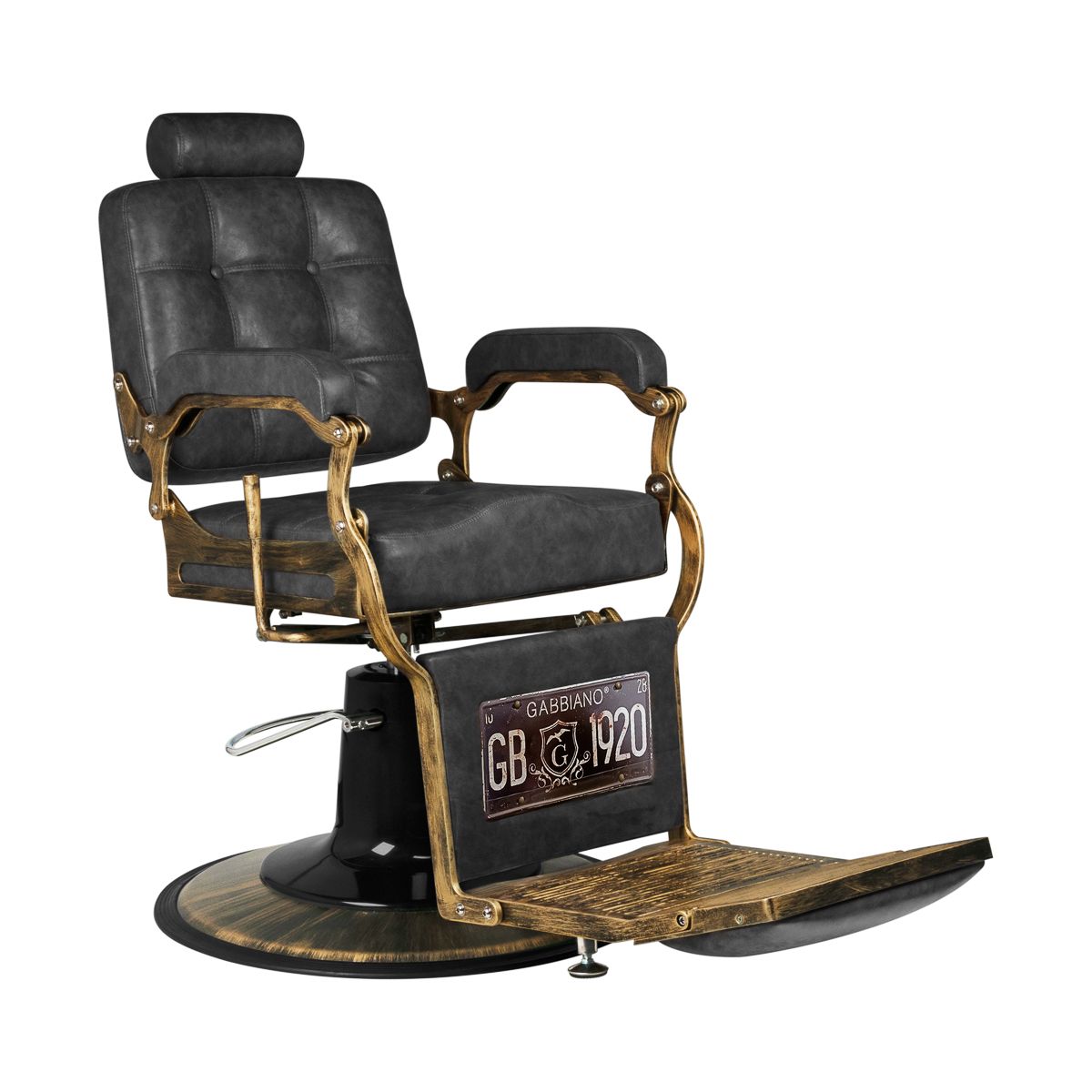 Gabbiano barberstol Boss Old skinn svart
