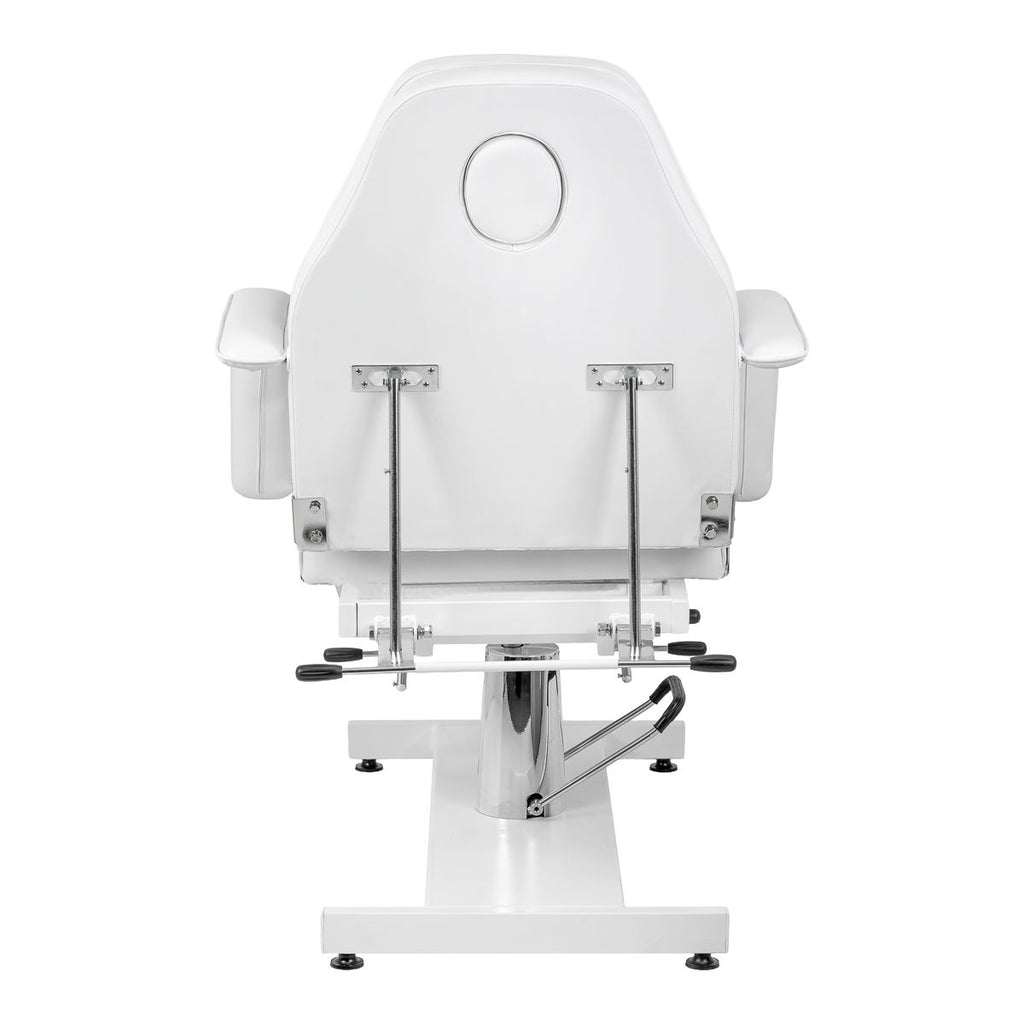 Hydraulisk pedikyr beauty stol Sillon 210 med rocking function og split footrest hvit