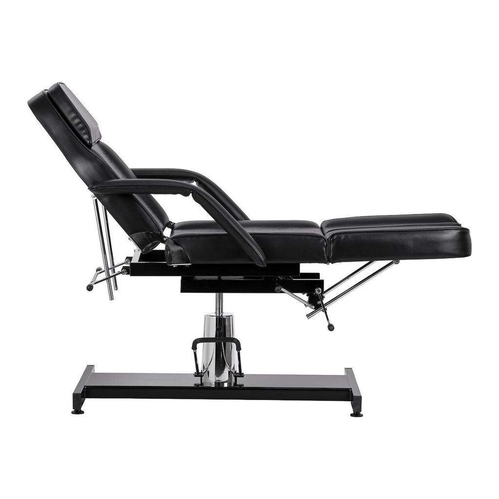 Hydraulisk pedikyr beauty stol Sillon 210 med rocking function og split footrest svart