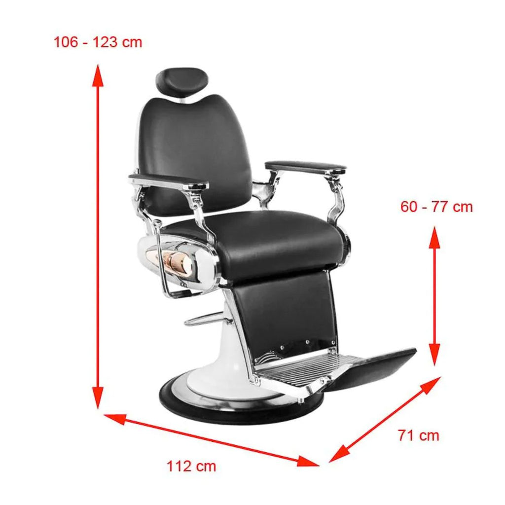 Gabbiano svart moto style barberstol