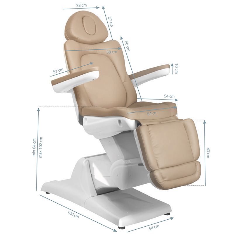 Elektrisk behandlingsstol Azzurro 870 3 motorer cappuccino