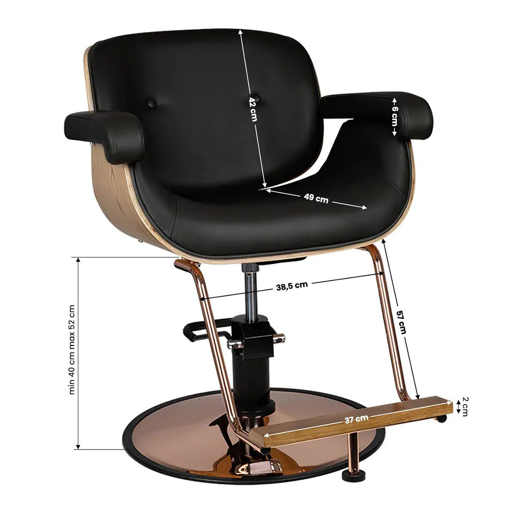 Gabbiano svart venice barberstol