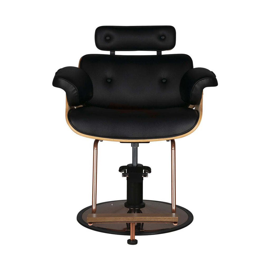 Frisørstol Gabbiano Florencja svart & Walnut