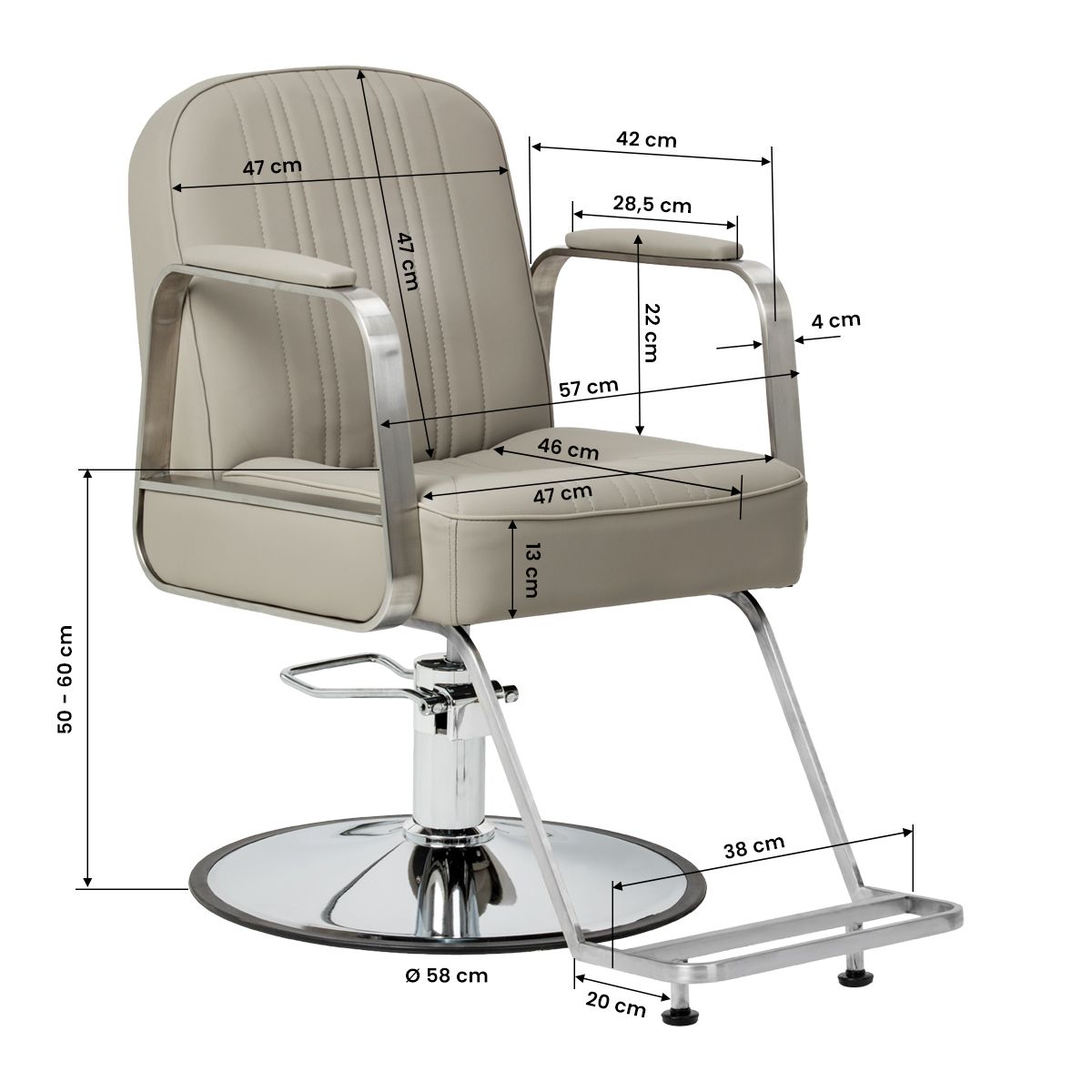 Frisørstol Gabbiano Acri beige