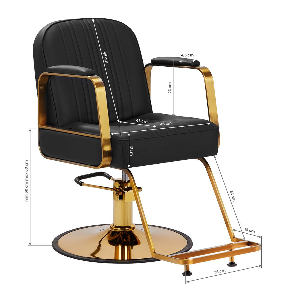 Gabbiano Acri frisørstol gull – svart