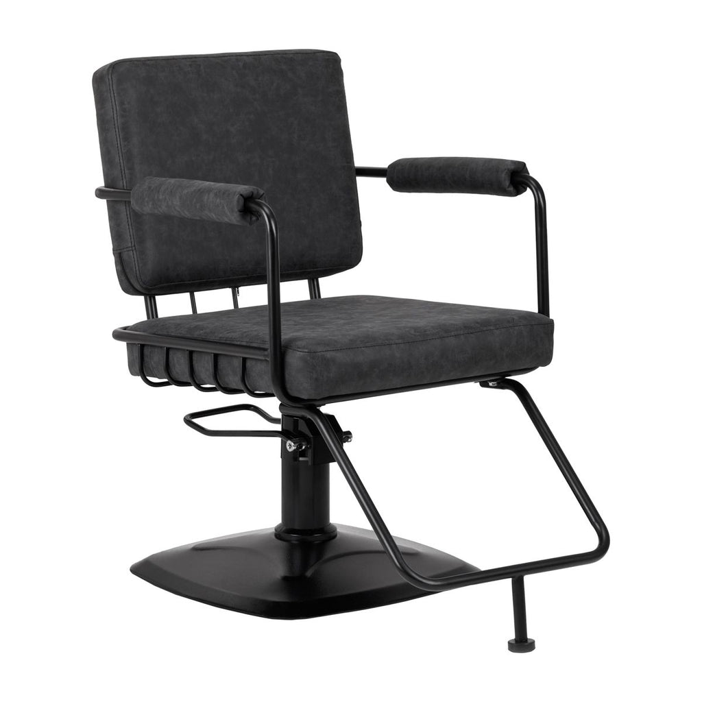 Gabbiano Katania Loft Old skinn frisørstol svart