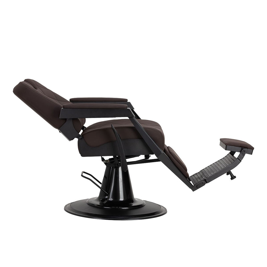 Gabbiano barberstol Bruno med svart frame brun