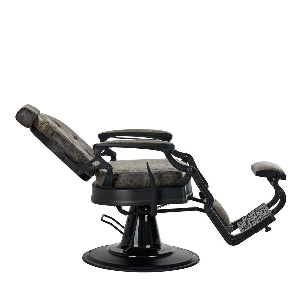 Barberstol President Old skinn grønn