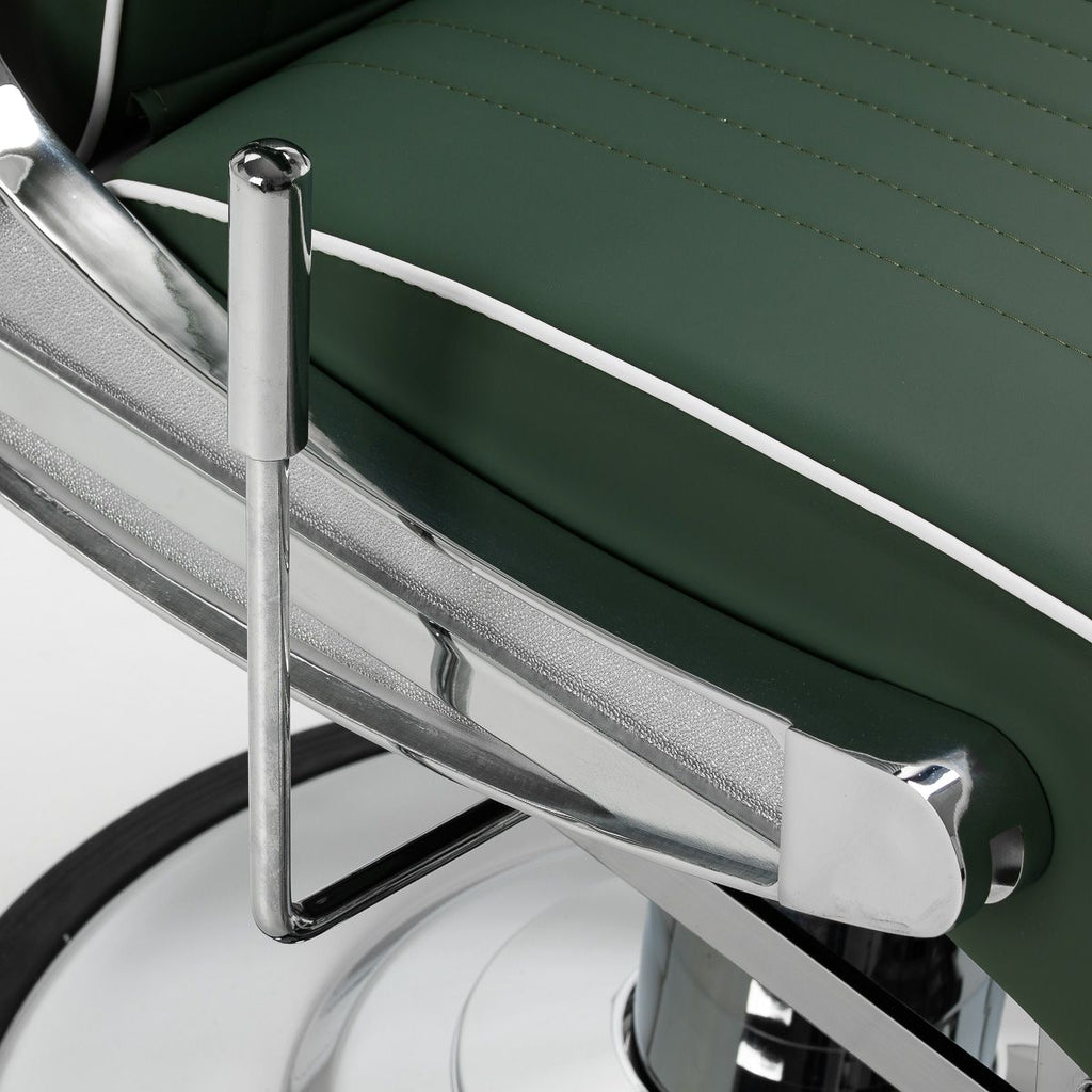 Gabbiano Visionerio barberstol grønn krom frame