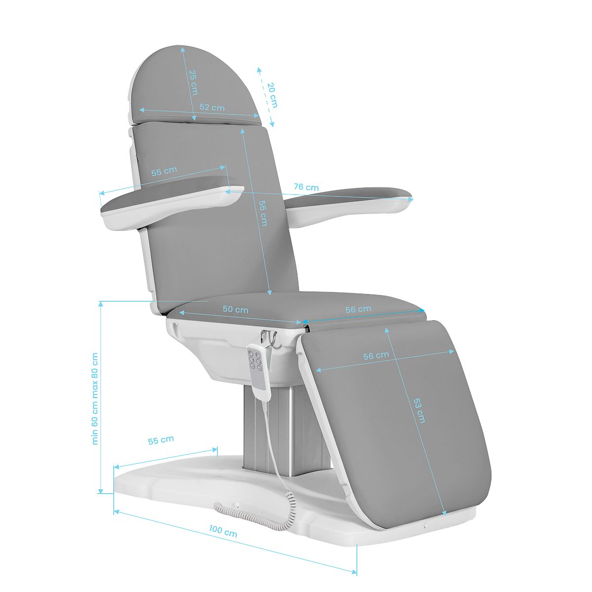 Sillon Eclipse elektrisk behandlingsstol 3 motorer grå