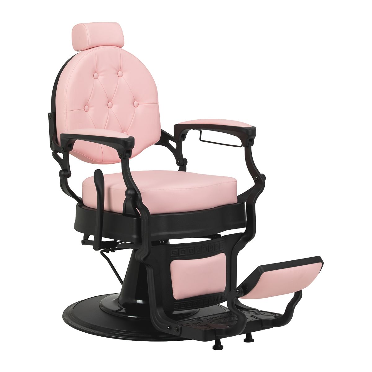 Barberstol Gabbiano President rosa med svart base