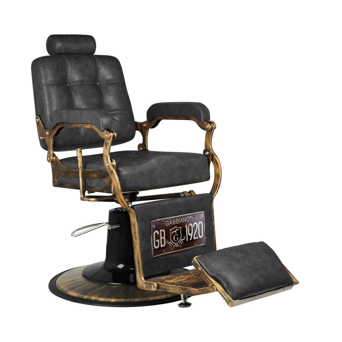 Gabbiano barberstol Boss Old skinn svart