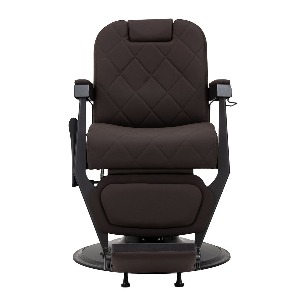 Gabbiano barberstol Bruno med svart frame brun